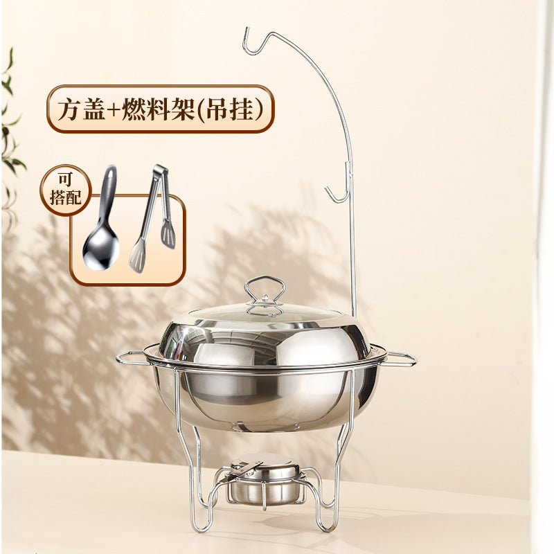 Thickened buffet stove cross-border hot-selling stainless steel round insulation stove restaurant commercial heated buffet stove