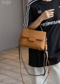 Top-grain leather women's shoulder bag, crossbody bag, minimalist and stylish. classic shell bag design for women, featuring two shoulder straps, large capacity, and soft leather