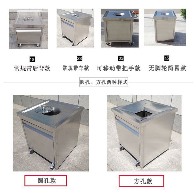 Stainless steel waste collection cart, waste collection table, kitchen waste table, multi-functional hotel school modular cart