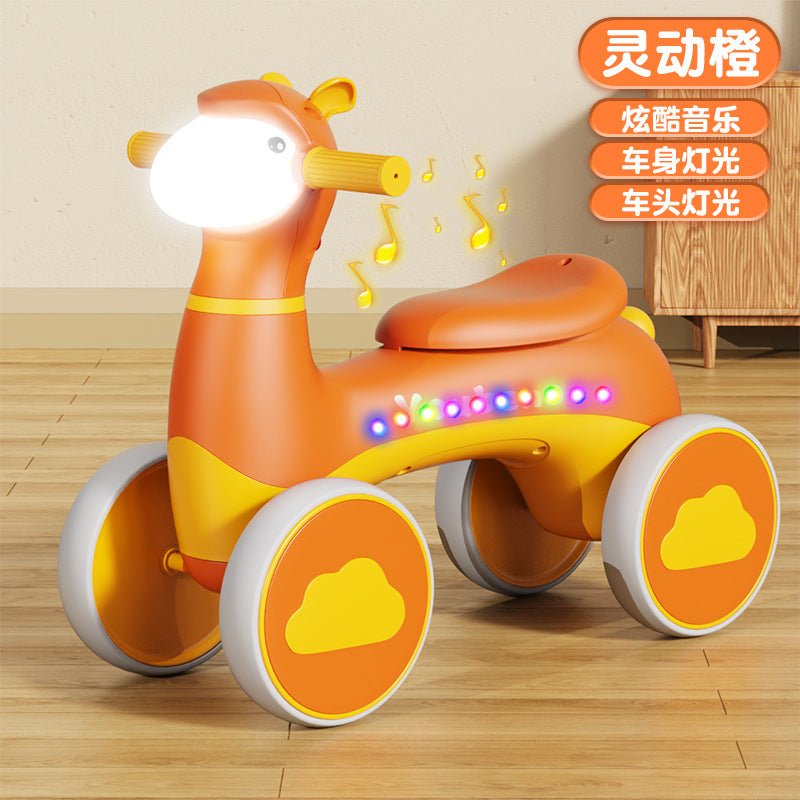 New product children's baby scooter balance car music light children's scooter four-wheel balance car manufacturer