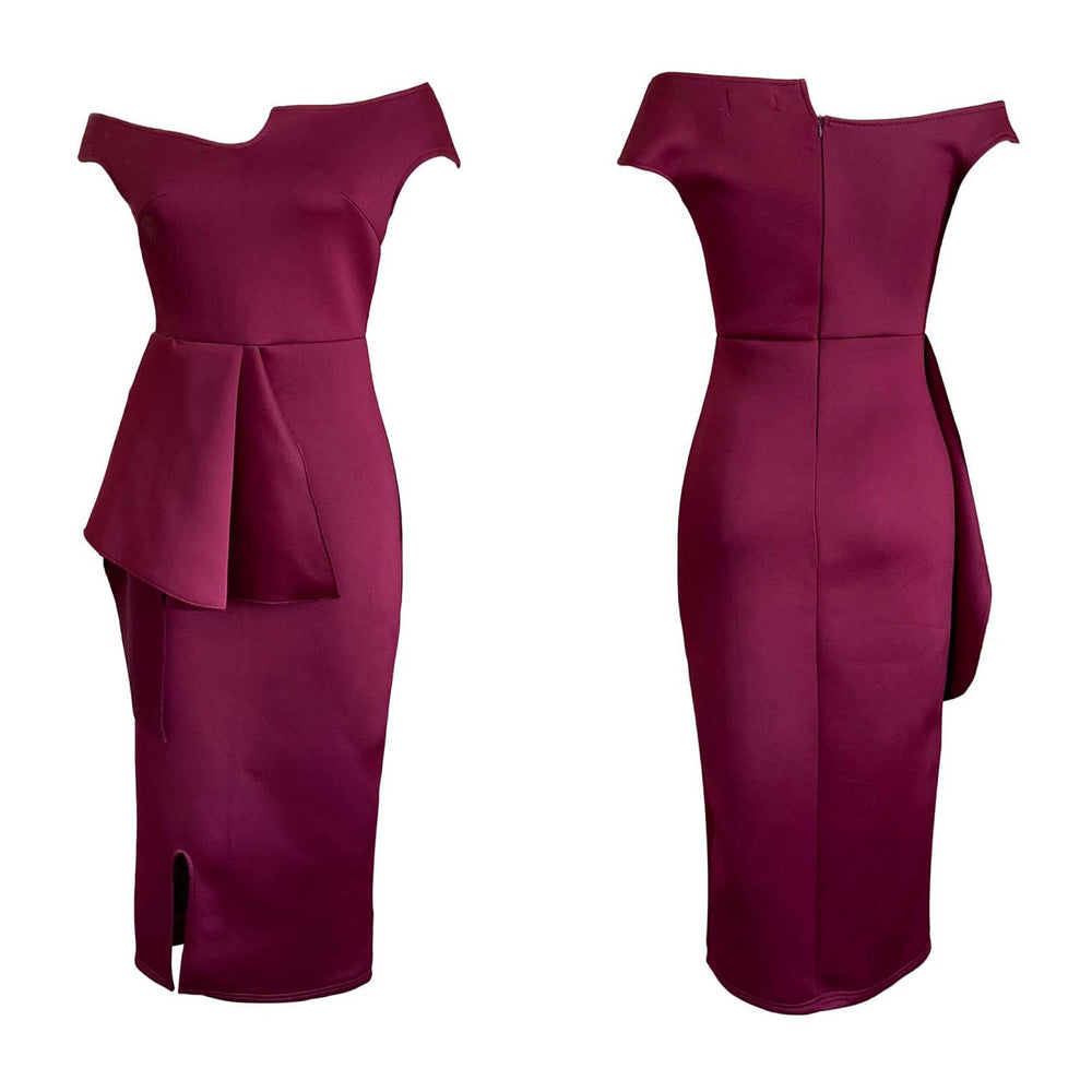 D3070 autumn plus size fashion women's elegant commute high waist midi dress european and american export dress cross-border formal wear
