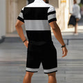 hot-selling men's polo shirt set, new summer two-piece casual short-sleeve and shorts set, dropshipping available