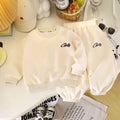 Spring autumkidssweatshirtsuitchildren's fashion sports two-piece set boys and girls winterfleece-linedk-style children's clothing