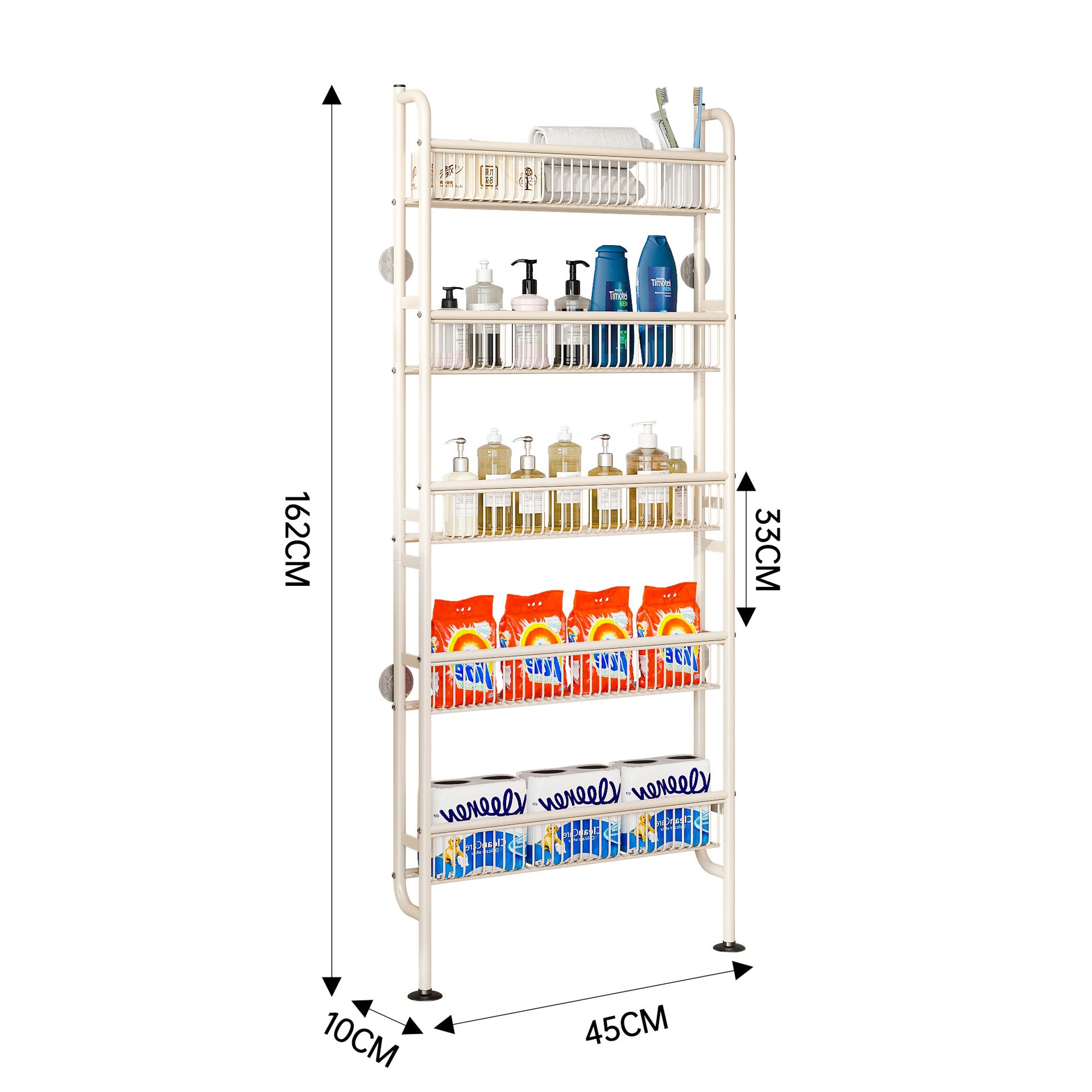 door floor rack multi-purpose wall storage rack wrought iron bathroom kitchen gap finishing rack