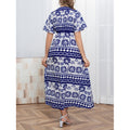 listing: new  women's original casual v-neck geometric print dress