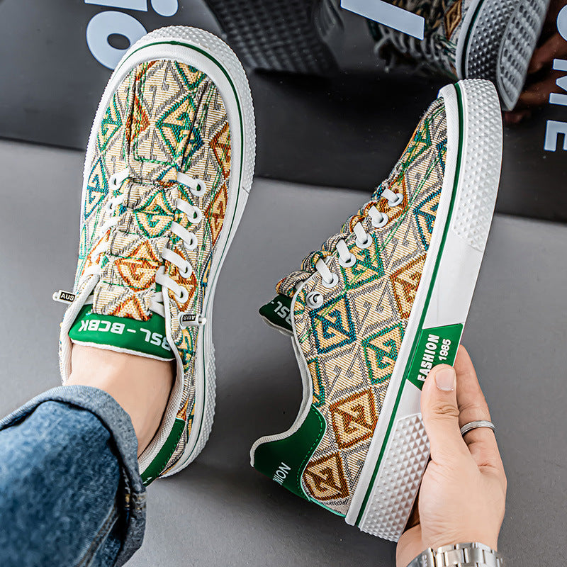 Old beijing cloth shoes for men 2025 winter new canvas shoes thin trendy shoes youth trendy easiest for match casual sneakers