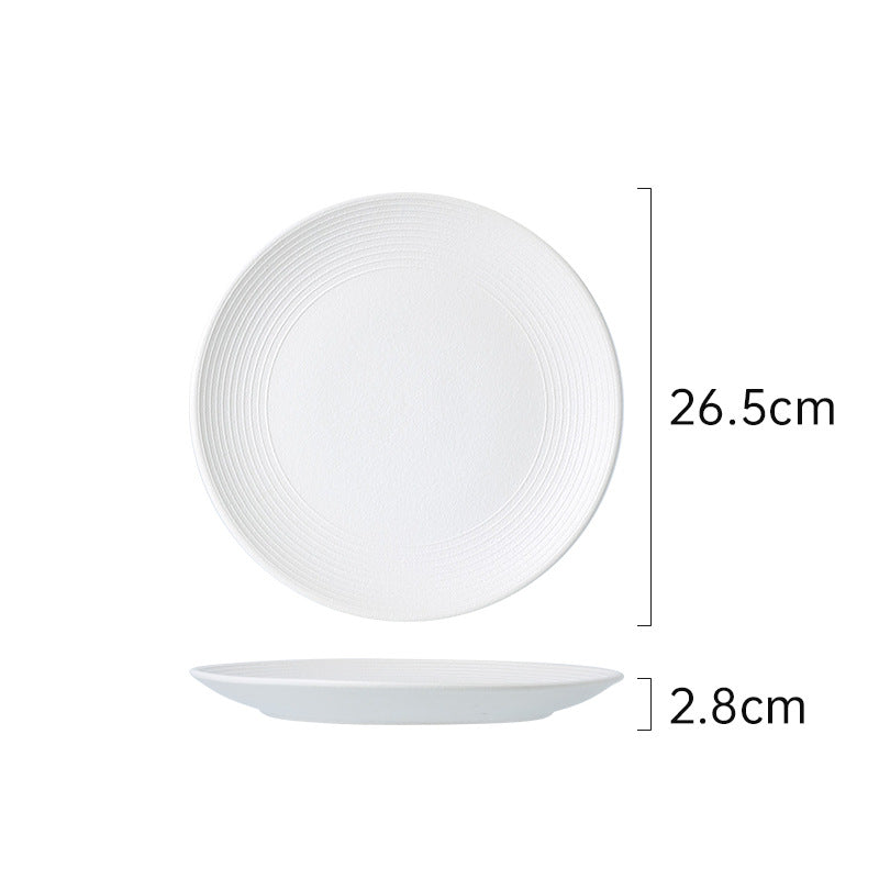 Vintage creative ceramic dinnerware western plate home frosted line ceramic dish hotel restaurant business plate