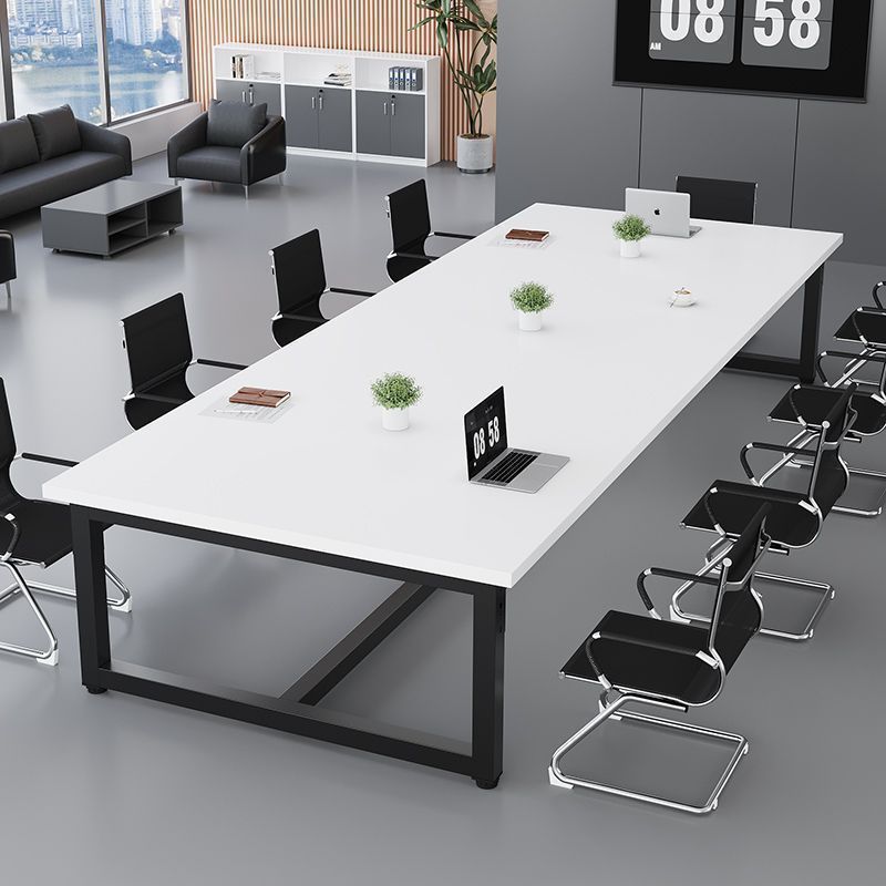Conference table - modern minimalist executive desk - meeting table with chairs - conference room workstation - training table