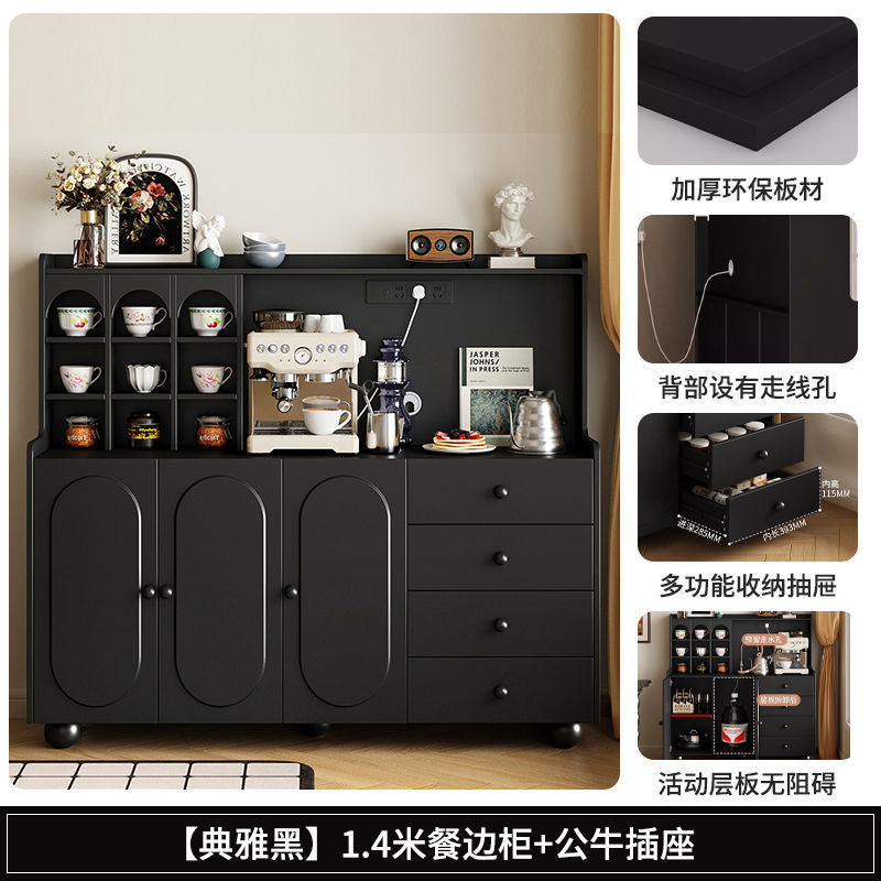 Solid wood sideboard small apartment for home coffee machine cabinet high cabinet all-in-one storage cabinet wall-mounted living room ultra-narrow tea cabinet