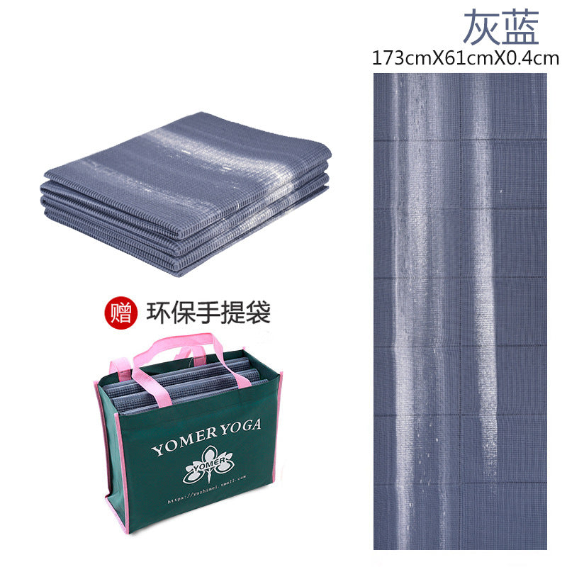 Pvc foldable yoga mat student nap mat fitness mat non-slip 4mm thin sports outdoor picnic mat foldable