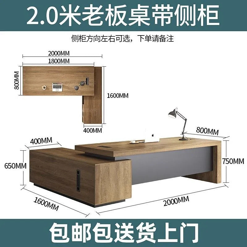 Boss desk office chair combination casual modern president desk executive table supervisor manager desk accessible luxury furniture