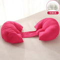 Semi-circular side sleeping pillow-rose red