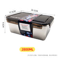 Japanese-style 316 stainless steel food container with lid, lunch box, outdoor fruit sealed bento box, square lunch box - wholesale