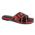 K-style women's shoes square toe cross strap belt buckle sandals glass glue soft leather retroflats slippers outwear flip-flops