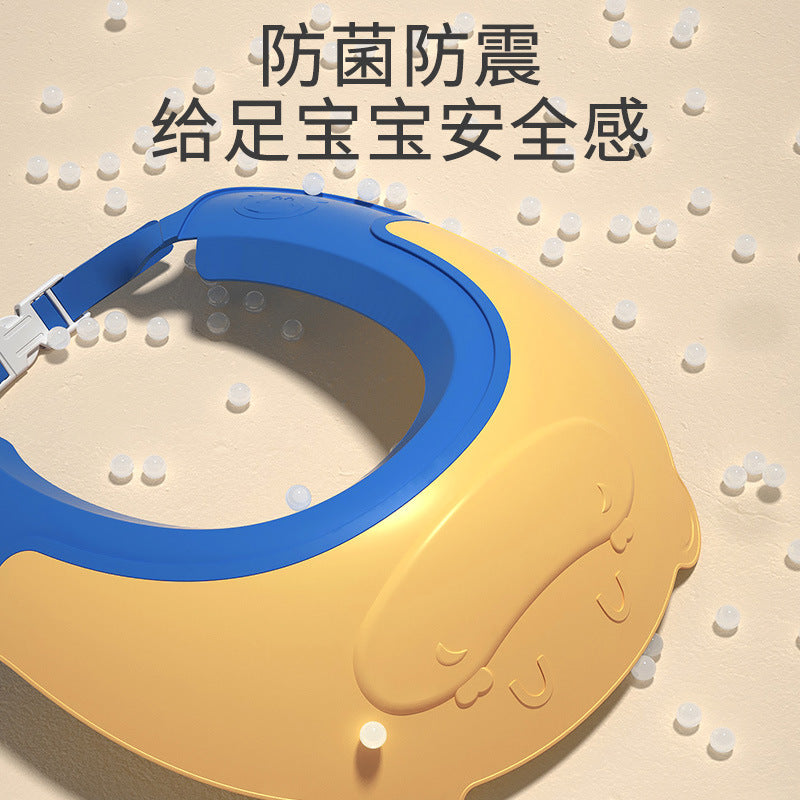 Baby hair washing headband - waterproof, ear-protecting soft silicone kids' shampoo cap - infant bath visor - child water blocker shampoo hat