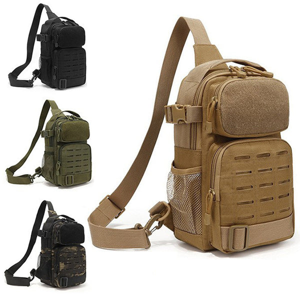 New outdoor laser tactical breast bag, men's and women's multi-functional large-capacity cycling messenger bag, outdoor waterproof shoulder bag