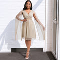 D408 belted standalone women's summer new fashion elegant v-neck cape cross-border dress