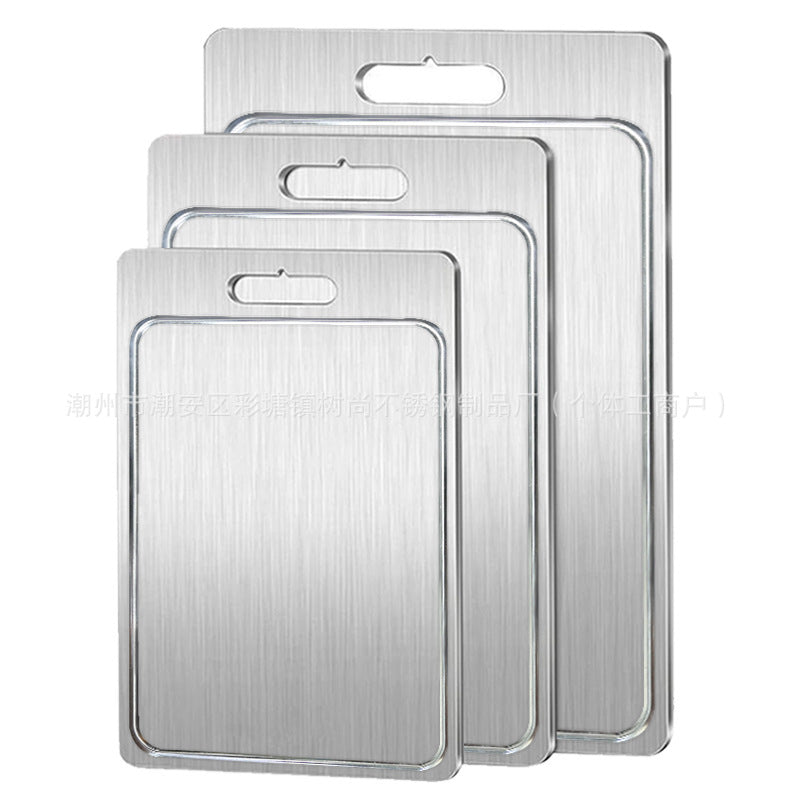 stainless steel groove antibacterial and mildew-proof 304 cutting board household double-sided stainless steel cutting board chopping board