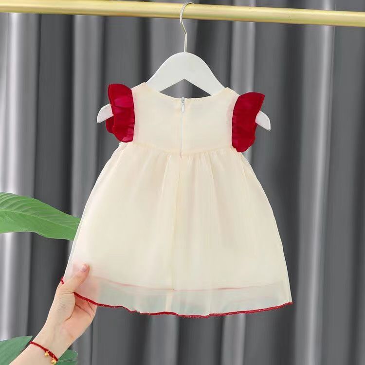 Girls' summer outfit  birthday chinese style baby girl dress summer chic sleeveless princess dress