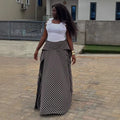 European and american cross-border women's fashion:  summer new arrivals - stylish, high-waisted, slimming, designer striped maxi midi skirt