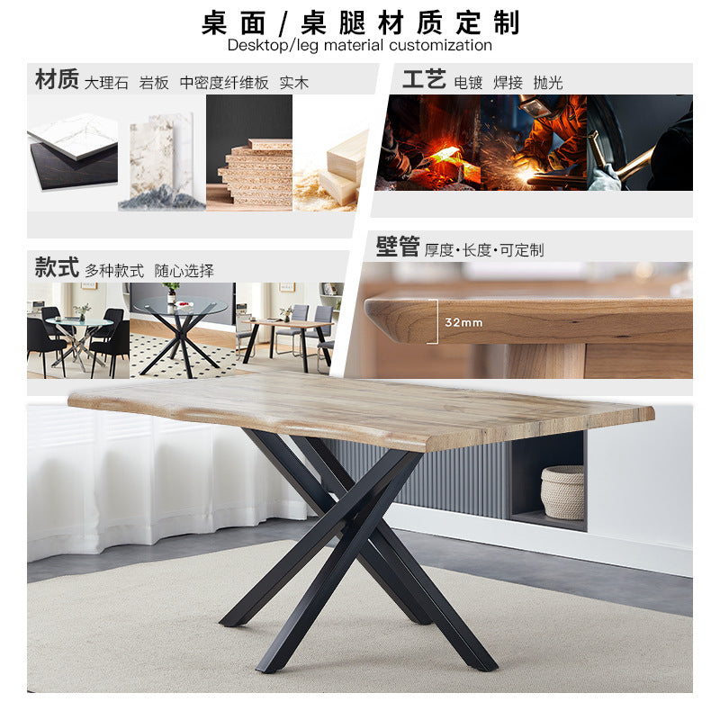 Amazon solid wood sticker dining table negotiation table scandinavian modern casualmdf table wood dining table
