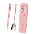 Pokémon 304 stainless steel portable cutlery set - chopsticks, spoon, and fork with student-friendly utensil case