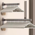 No-drill clothes hanging rod - space-saving wall-mounted garment rack for home & balcony, with multi-purpose hooks