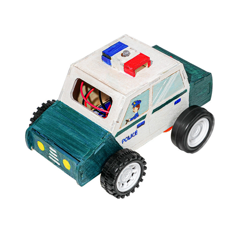 Police car sound, light and electricity parallel physical circuit technology small production children's manual assembly labor scientific experiment teaching aids
