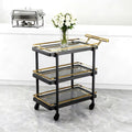 Commercial three-tier stainless steel serving cart - hotel & restaurant catering service trolley - in stock & ready to ship