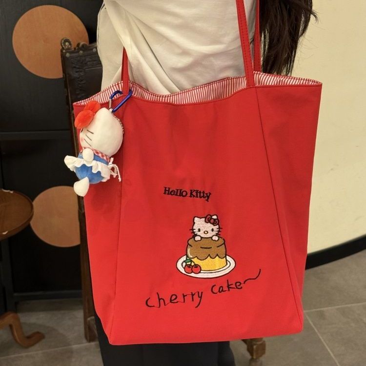 Cute cartoon versatile shoulder bag - kitty commuter tote - large capacity - 2025 new lazy student handbag