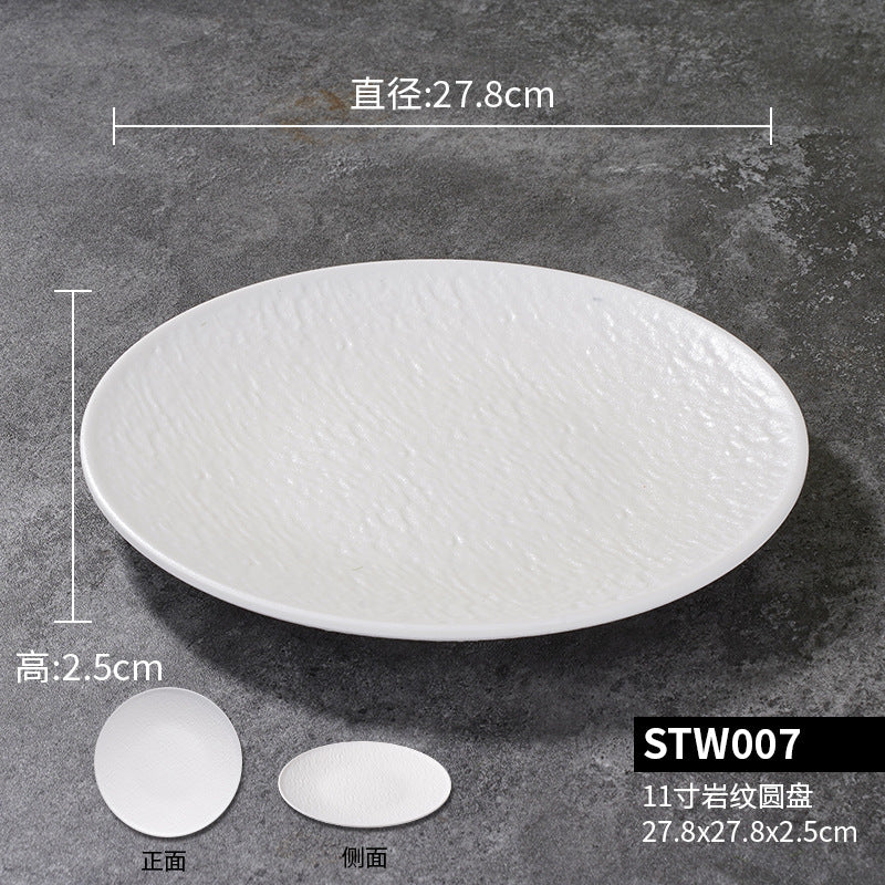 New melamine plates for commercial catering, pasta dishes, western-style steak plates, household dinner plates, high-end round plates, and flat plates