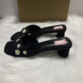 Za manufacturer silks and satins and sandals women's slippers outwear 2025new arrival summer square toe petals high heels colorful flowers