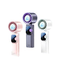 New arrival ultra-high-speed ice compress handheld fan digital display foldable portable semiconductor refrigeration turbine small fan