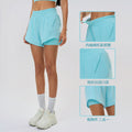 Summer quick-dry breathable women's sports shorts - faux two-piece, anti-exposure, high-waisted training yoga fitness hot pants d25052