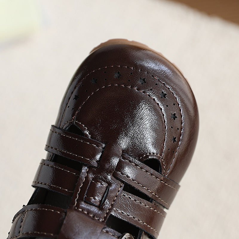 Vancahao kids shoes retro birkenstock shoes fashion boys casual frame shoes baby girl roman sandals