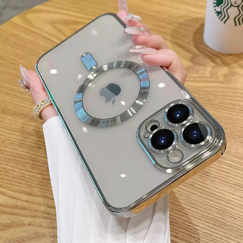 Electroplated magnetic cd pattern case for apple 17 pro max, 13, cross-border iphone 16 soft shell protective cover, 15