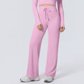 New arrival cross-border double-sided nylon high waist elastic loosecasual wide-leg nine-point pants running fitness yoga bottom pants
