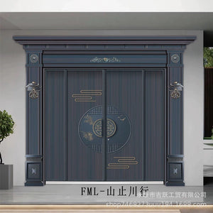 Zinc alloy villa door double door courtyard door entrance double door rural self-built house security door for home entrance door