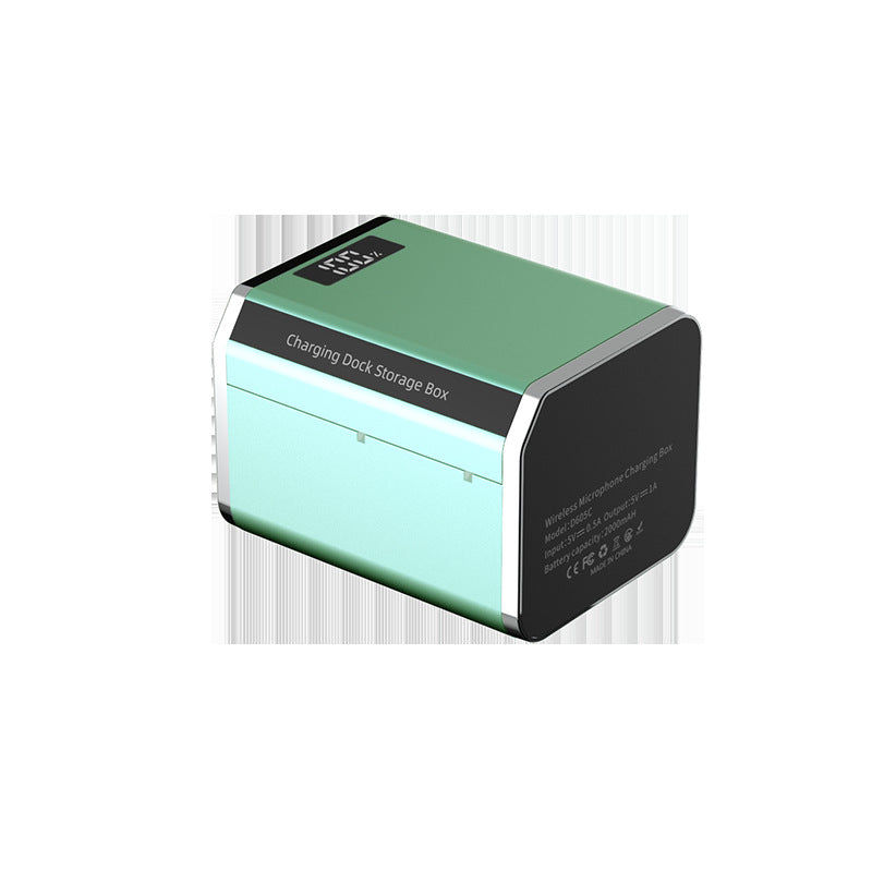 Defeilong D60/D608 wireless collar clip microphone special charging compartment storage box metal aluminum shell flash charging