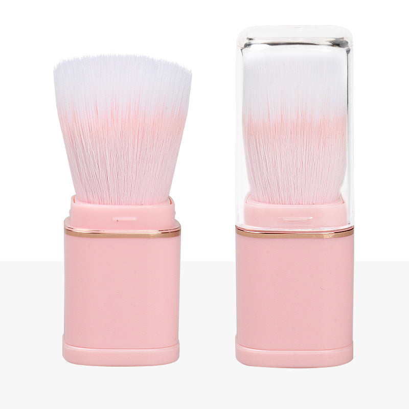 Portable makeup brush for export - pink powder brush, single-use blush & setting powder brush, retractable beauty brush
