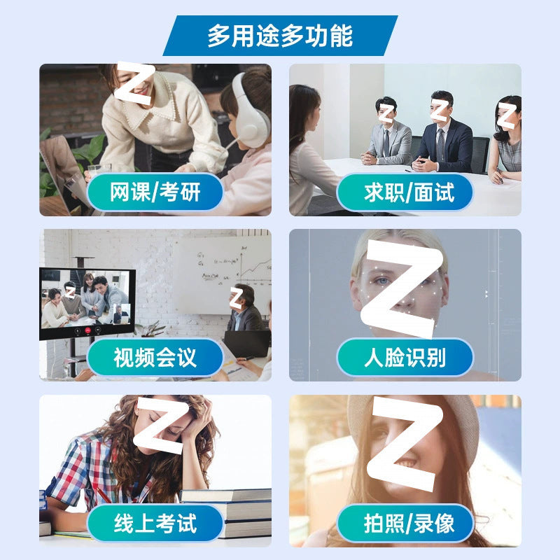 Computer camera with microphone drive-free external desktop home universal video conference online class live