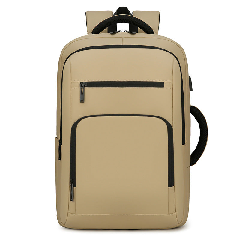 Spring new lightweight USB charging socket computer bag large capacity simple men's backpack casual business
