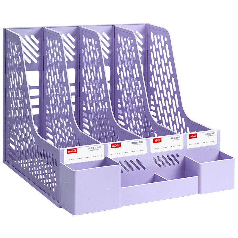 Huajie Desktop File Storage Rack File Rack Thickened Student Bookstand File Box File Bar Data Shelf