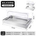 Stainless steel outer frame + bottom basin 6.5cm high + single inner basin with dense holes 4cm high + double flip lid (with 3 ice plates)