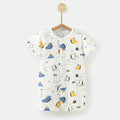 Baby pure cotton baby onesie short-sleeved kids romper summer crawler suit 0-2 years old newborn pajamas outwear suit