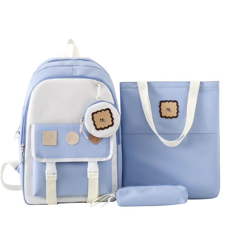 Cross-border new fashion trend backpack casual backpack large-capacity travel essential bag primary and secondary school students schoolbag