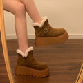 Thick solesnow boots women's 2026winternew arrivalfleece-linedthickened short boots petitesplatform shoesheattech cotton shoes