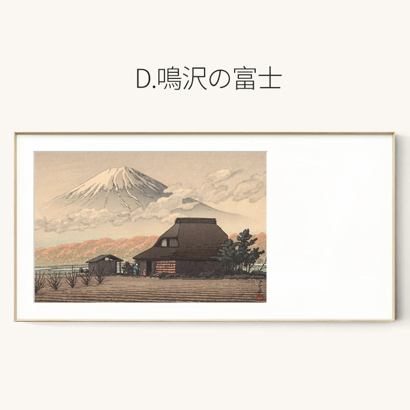 Japanese-style Japanese-style decorative painting Kawase Basu print cardboard painting New Chinese-style Mount Fuji study living room dining room hanging painting