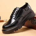2026 spring leather shoes round toe thick sole new british height increasing men casual business formal wear wedding groom