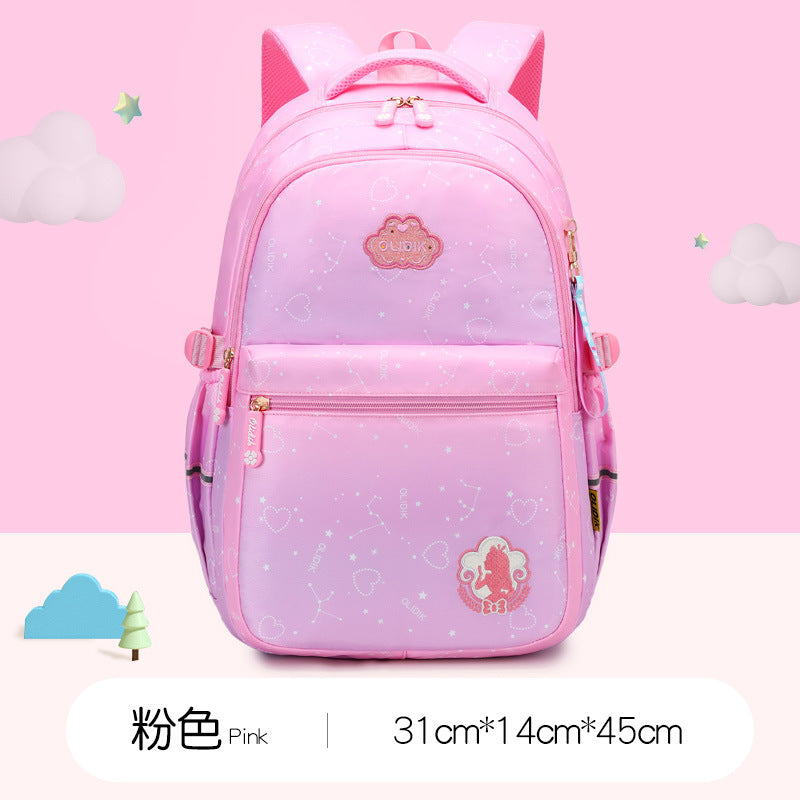 School bag for primary school students and girls aged 6-12, light burden reduction for girls, spine protection, children's backpack customization for grades 1, 2 and 3
